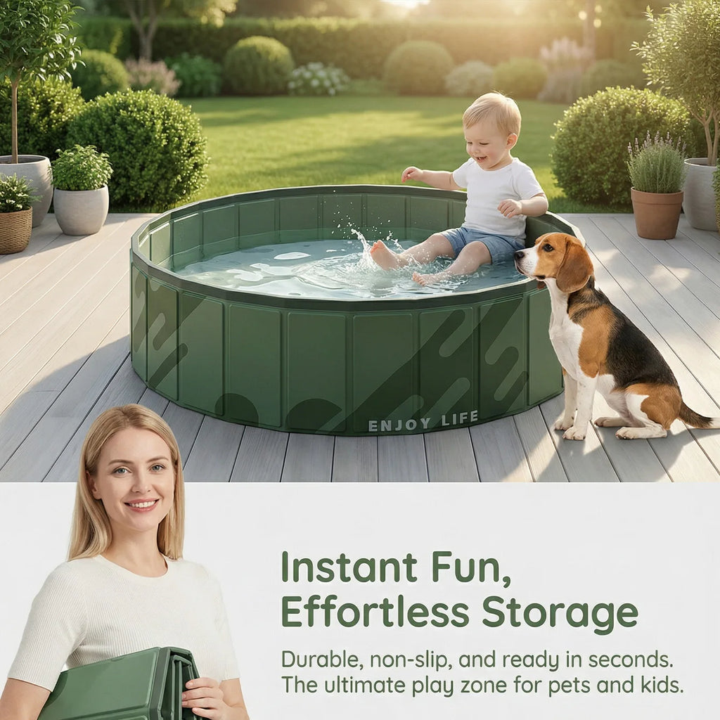 Piscine Pliable pour Chien – Baignoire Portable Antidérapante S/M/L