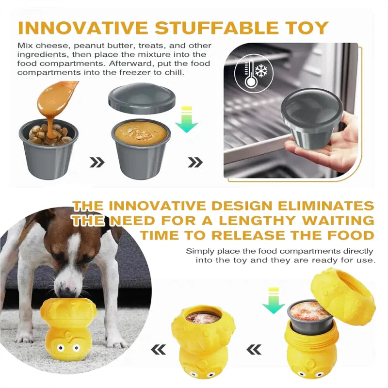 Canard Indestructible pour Grand Chien — Jouet à Mâcher & Distributeur de Friandises Glacées