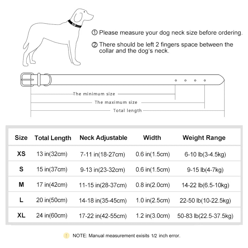Collier en Cuir pour Chien Personnalisé – Gravure Prénom & Téléphone | Toutes Tailles