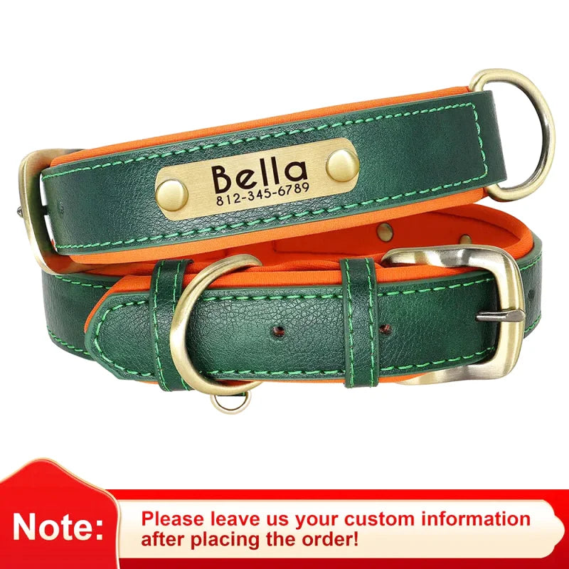 Collier en Cuir pour Chien Personnalisé – Gravure Prénom & Téléphone | Toutes Tailles