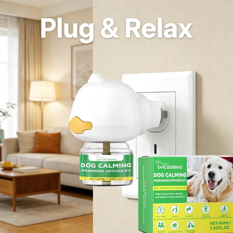 Diffuseur de Phéromones Apaisant pour Chien Stressé — Solution Naturelle Anti-Anxiété