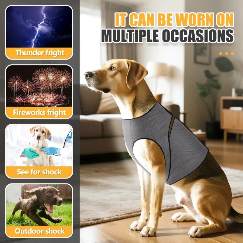 Gilet Anti-Stress pour Chien — Pression Douce, Tissu Respirant, Toutes Tailles