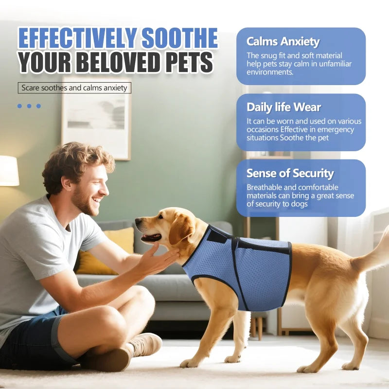 Gilet Anti-Stress pour Chien — Pression Douce, Tissu Respirant, Toutes Tailles