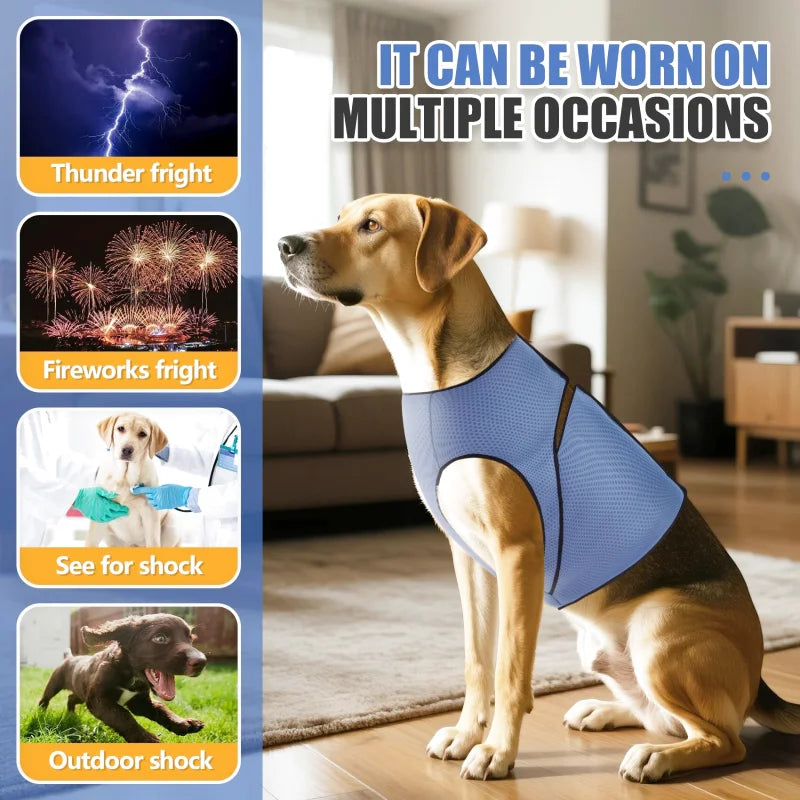 Gilet Anti-Stress pour Chien — Pression Douce, Tissu Respirant, Toutes Tailles