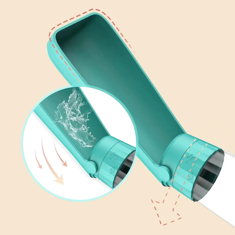 Gourde Portable pour Chien 550ml – Anti-Fuite, Pliable | Balade & Voyage