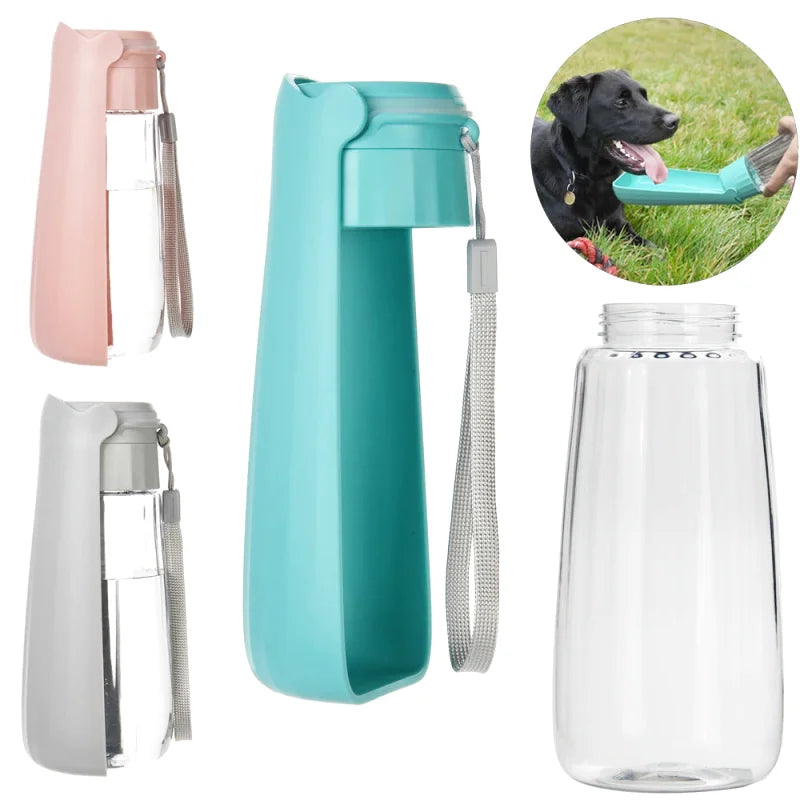 Gourde Portable pour Chien 550ml – Anti-Fuite, Pliable | Balade & Voyage