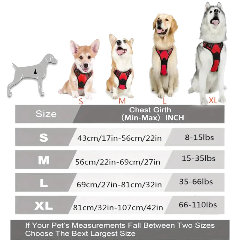 Harnais Anti-Traction Réfléchissant pour Chien — Confort, Contrôle & Sécurité