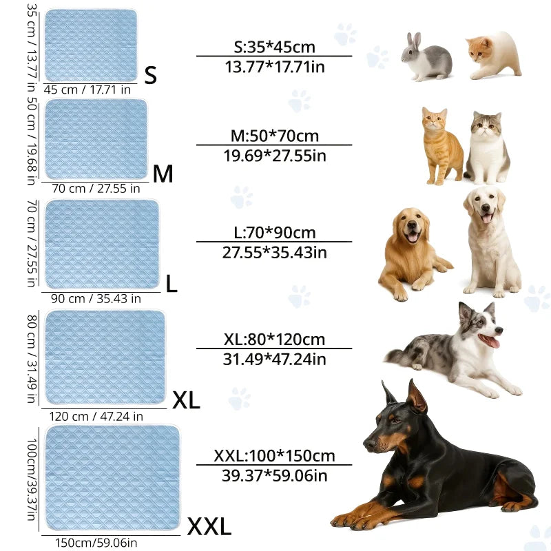 Tapis Rafraîchissant pour Chien – Soie Glacée Lavable | S à XXL